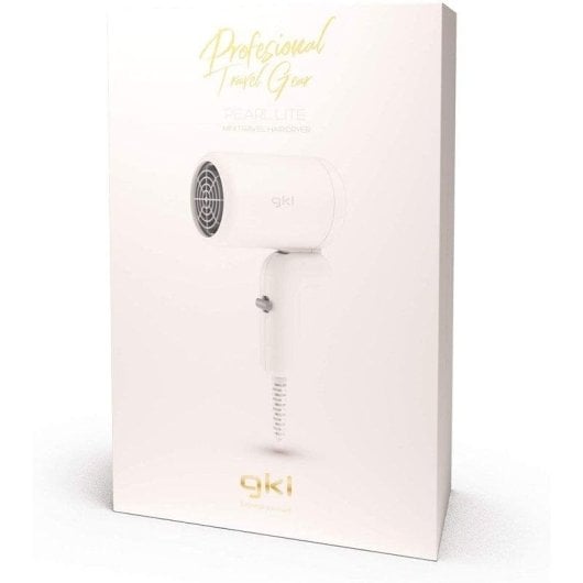 Klappbarer Reiseföhn GKL Beauty Pearl Lite Mini 500W 2 Temperaturstufen Weiß
