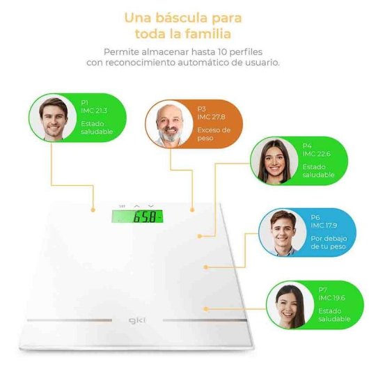 Balança Digital GKL Beauty Fitrainbow Até 180 kg Ecrã LCD 10 Perfis