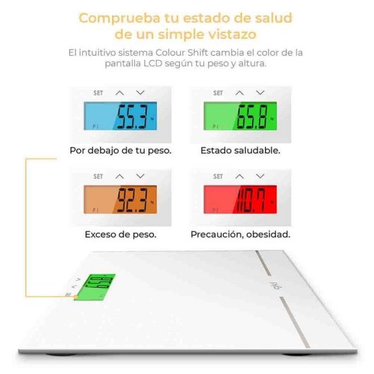 Balança Digital GKL Beauty Fitrainbow Até 180 kg Ecrã LCD 10 Perfis