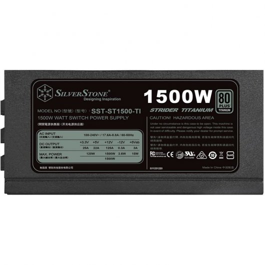 Silverstone ST1500-TI unité d'alimentation d'énergie 1500 W 20+4 pin ATX ATX Noir