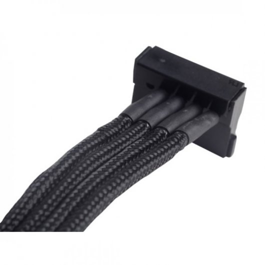 SilverStone PP07-BTSB Cable Extensor de Alimentación Molex a 4xSATA Macho/Macho 0.3m Negro