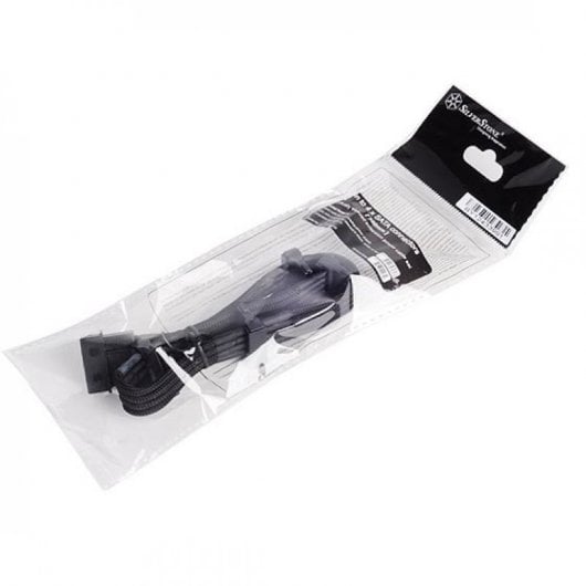 SilverStone PP07-BTSB Cable Extensor de Alimentación Molex a 4xSATA Macho/Macho 0.3m Negro