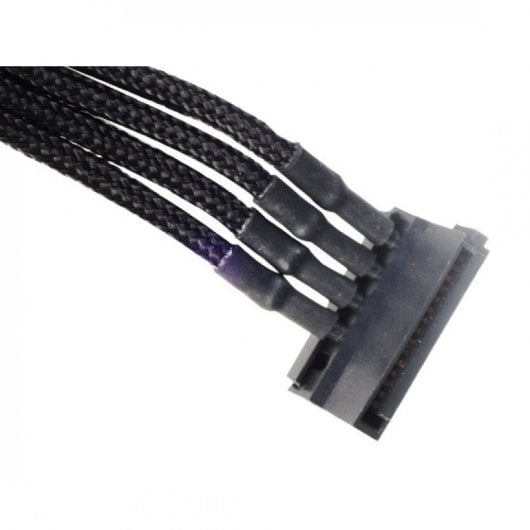 SilverStone PP07-BTSB Cable Extensor de Alimentación Molex a 4xSATA Macho/Macho 0.3m Negro