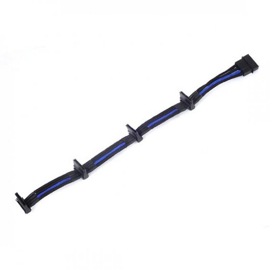 SilverStone PP07-BTSBA Cable Extensor de Alimentación Molex a 4xSATA Macho/Macho 0.3m Negro/Azul