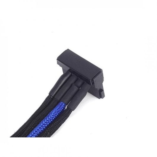 SilverStone PP07-BTSBA Cable Extensor de Alimentación Molex a 4xSATA Macho/Macho 0.3m Negro/Azul
