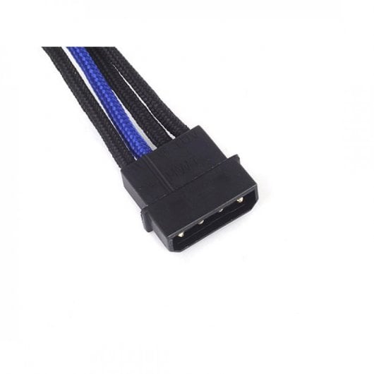 SilverStone PP07-BTSBA Cable Extensor de Alimentación Molex a 4xSATA Macho/Macho 0.3m Negro/Azul