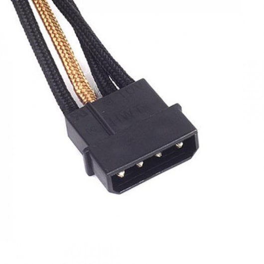 SilverStone PP07-BTSBG Cable Extensor de Alimentación Molex a 4 SATA 30cm Negro/Oro