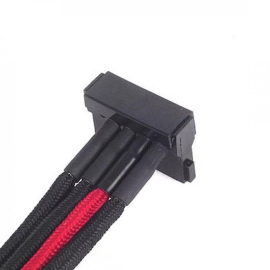 SilverStone PP07-BTSBR Cable Extensor de Alimentación Molex a 4 SATA 30cm Negro/Rojo