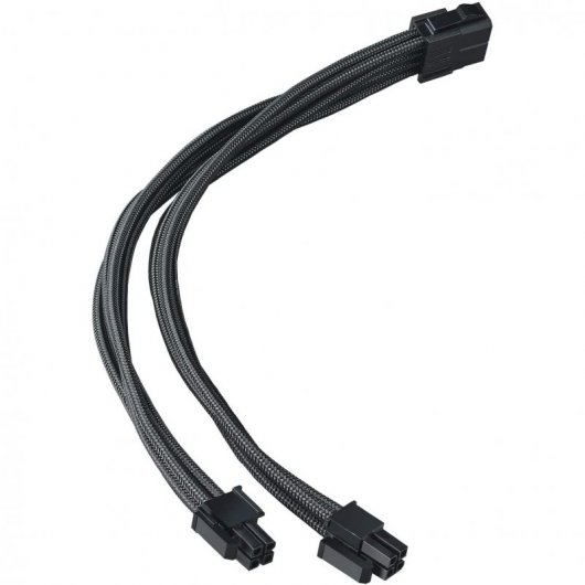 SilverStone PP07E-EPS8B Cable Extensor de Alimentación Flexible EPS 8 Pin a EPS/ATX 4+4 Pin 30cm Negro