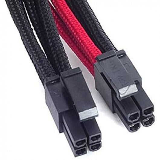 SilverStone PP07-EPS8BR Cable Extensor de Alimentación EPS 8 Pin a EPS/ATX 4+4 Pin 30cm Negro/Rojo