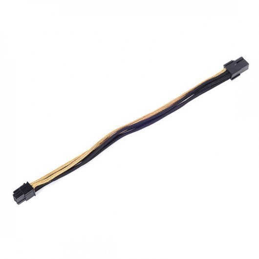 SilverStone PP07-IDE6BG Cable Extensor de Alimentación 6 Pin a PCI-E 6 Pin Macho/Hembra 25cm Negro/Oro