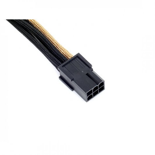 SilverStone PP07-IDE6BG Cable Extensor de Alimentación 6 Pin a PCI-E 6 Pin Macho/Hembra 25cm Negro/Oro