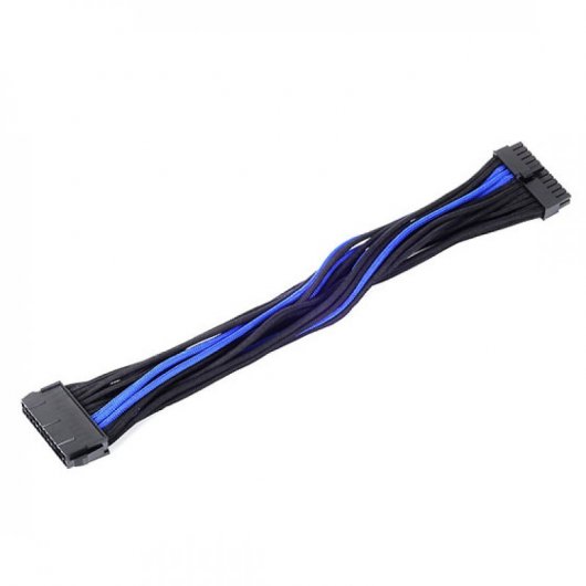 SilverStone PP07-MBBA Cable Extensor de Alimentación 24 Pin Macho/Hembra 30cm Negro/Azul