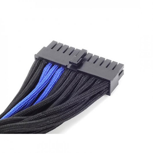 SilverStone PP07-MBBA Cable Extensor de Alimentación 24 Pin Macho/Hembra 30cm Negro/Azul