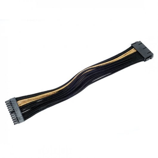 SilverStone PP07-MBBG Cable Extensor de Alimentación 24 Pin Macho/Hembra 30cm Negro/Oro