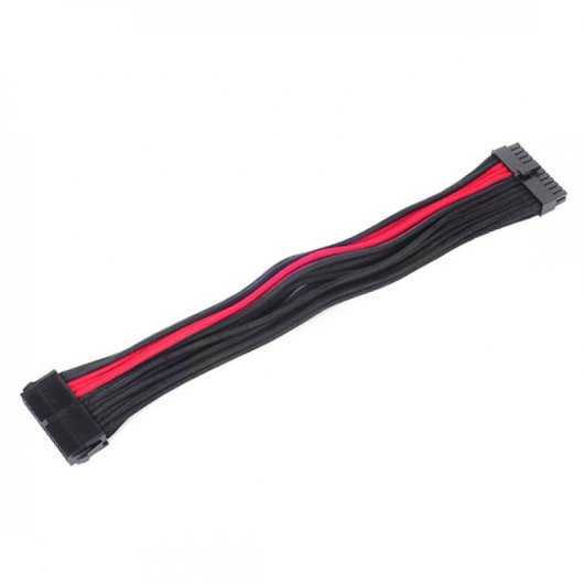 SilverSton PP07-MBBR Cable Extensor de Alimentación 24 Pin Macho/Hembra 30cm Negro/Rojo