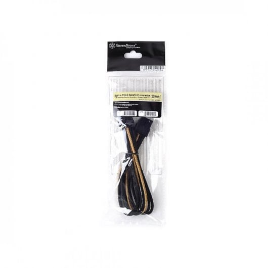 SilverStone PP07-PCIBG Cable Extensor de Alimentación 8 Pin a PCI-E 6+2 Pin 25cm Negro/Oro
