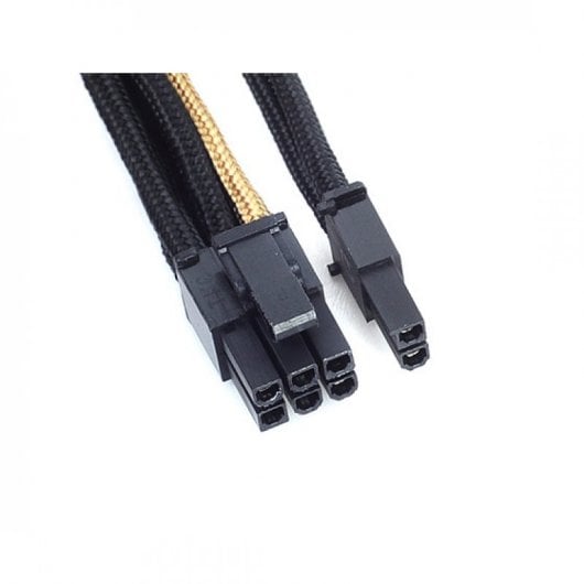 SilverStone PP07-PCIBG Cable Extensor de Alimentación 8 Pin a PCI-E 6+2 Pin 25cm Negro/Oro