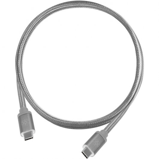 SilverStone CPU06C-1000 Câble Nylon USB-C vers USB-C 3.1 Gen 2 Mâle/Mâle 1m Carbone