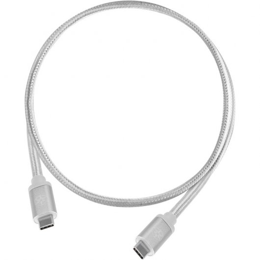 SilverStone CPU06S-500 Câble Nylon USB-C vers USB-C 3.1 Gen 2 Mâle/Mâle 0,5m Argent