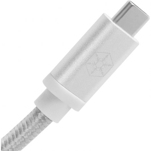SilverStone CPU06S-500 Câble Nylon USB-C vers USB-C 3.1 Gen 2 Mâle/Mâle 0,5m Argent