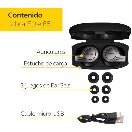 Jabra Elite 65t Auriculares Bluetooth Negro/Plata