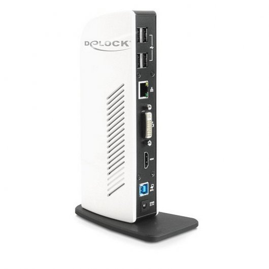 DeLOCK 87568 replicatore di porte e docking station per laptop Cablato Nero, Bianco