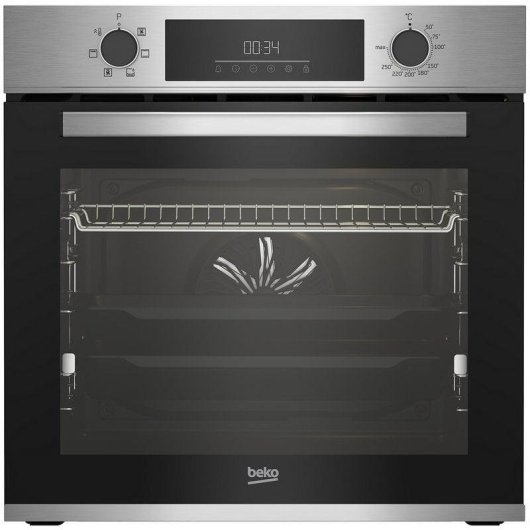 Forno Multifunções Beko BBSE12340XD Hidrolítico 72L 60cm A Inox + Placa Indução 3 Zonas Preto