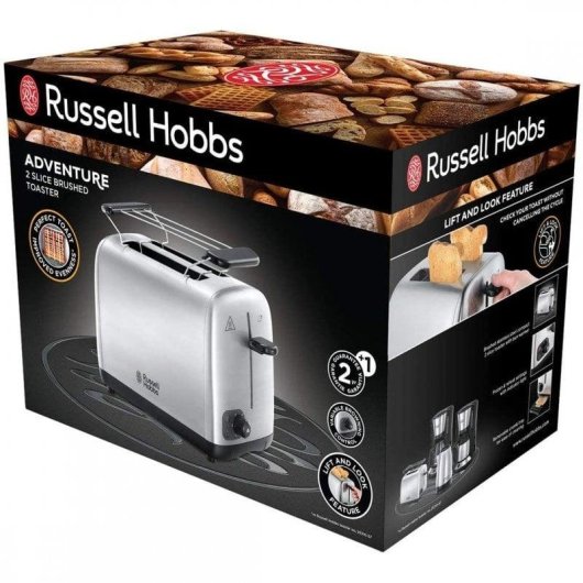 Grille-pain Russell Hobbs 24080-56 2 fentes larges 850 W Decongelation Inox