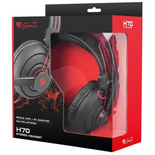 Cuffie da gioco Genesis H70 Nero/Rosso