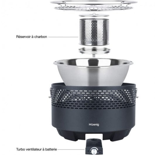 HKoenig RIO440 Barbacoa de Carbón Portátil 31cm