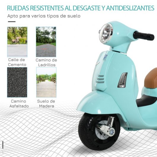 HomCom Vespa Moto Eléctrica Verde
