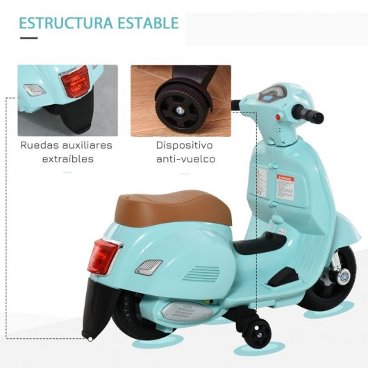 HomCom Vespa Moto Eléctrica Verde