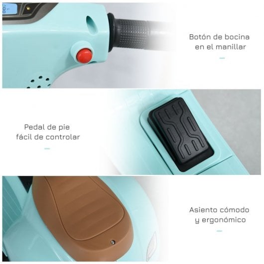 HomCom Vespa Moto Eléctrica Verde