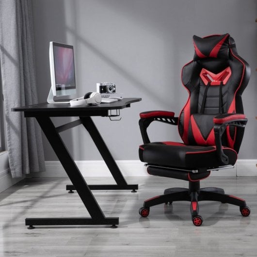 HomCom Mesa Gaming Negra