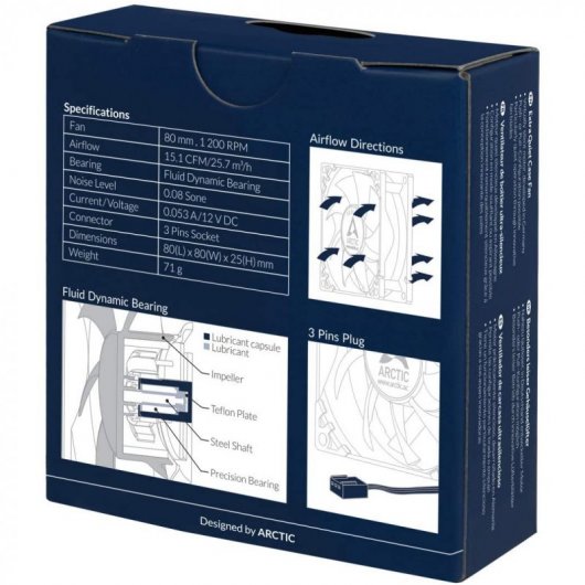 Arctic F8 Silent Ventilador 80mm