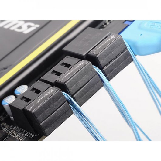 SilverStone CP11 Cable Ultra-Slim SATA Macho/Macho 30cm Azul