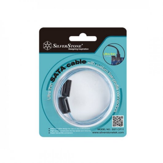 SilverStone CP11 Cable Ultra-Slim SATA Macho/Macho 30cm Azul