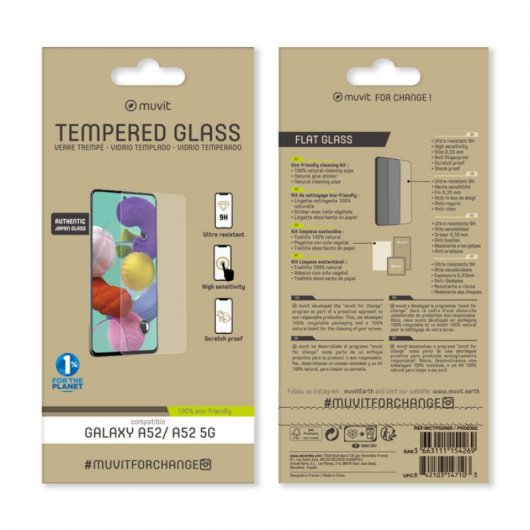 Muvit Protector Cristal Templado para Samsung Galaxy A52/A52 5G