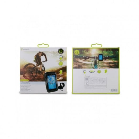 Support de guidon étanche universel noir Muvit pour smartphone jusqu'à 6,2"