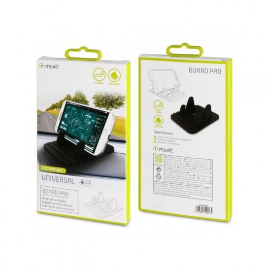 Muvit Soporte Coche Universal Alfombrilla Anti-deslizante Negra para Smartphone
