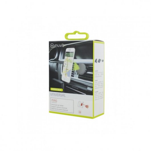 Muvit Soporte Coche Universal Salida Aire Rotativo Magnético Negro