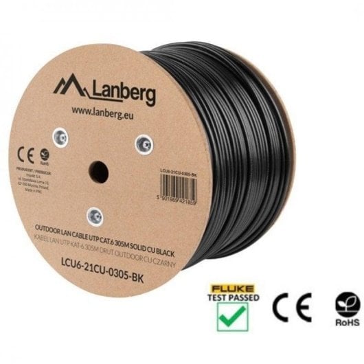 Câble réseau Lanberg LCS6-11CU-0305-S Cat6 SF/UTP 305m cuivre AWG23 gris