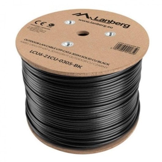 Câble réseau Lanberg LCS6-11CU-0305-S Cat6 SF/UTP 305m cuivre AWG23 gris
