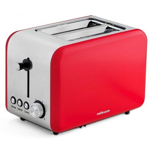 Mellerware Crispy! Tostadora 850W Rojo
