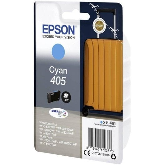 Cartucho de tinta Epson 405 Ciano DURABrite Ultra 5.4 ml Impressão resistente