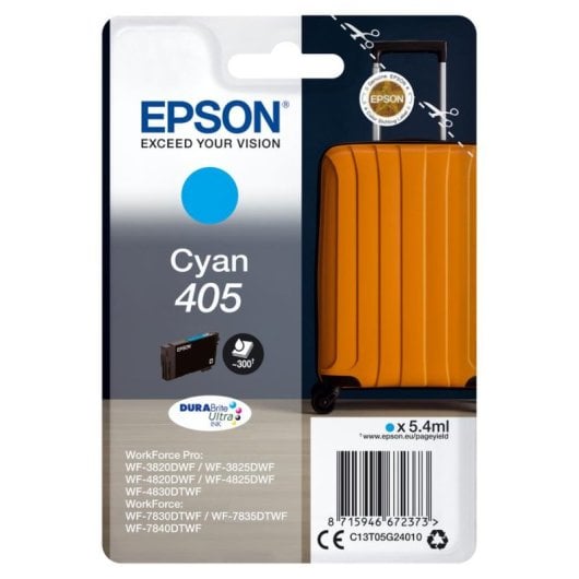 Cartucho de tinta Epson 405 Ciano DURABrite Ultra 5.4 ml Impressão resistente