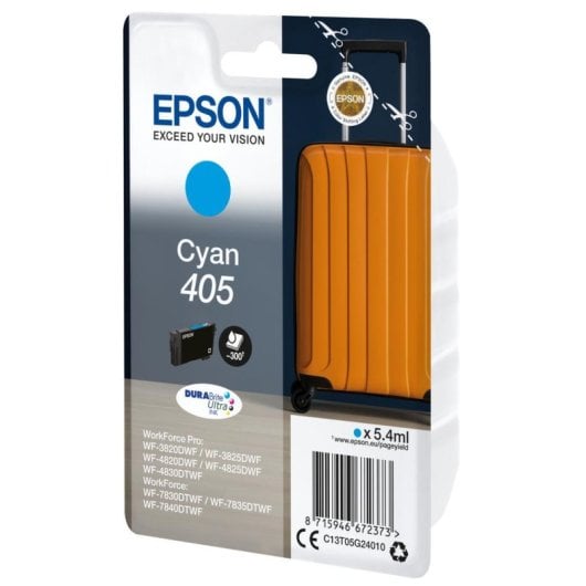 Cartucho de tinta Epson 405 Ciano DURABrite Ultra 5.4 ml Impressão resistente