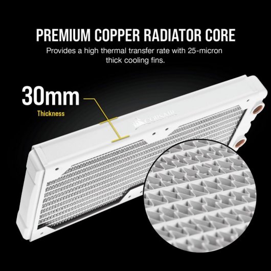 Corsair Radiador de Refrigeración Líquida Hydro X Series XR5 de 240 mm Blanco