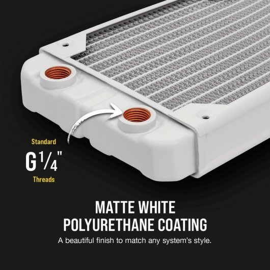 Corsair Radiador de Refrigeración Líquida Hydro X Series XR5 de 240 mm Blanco